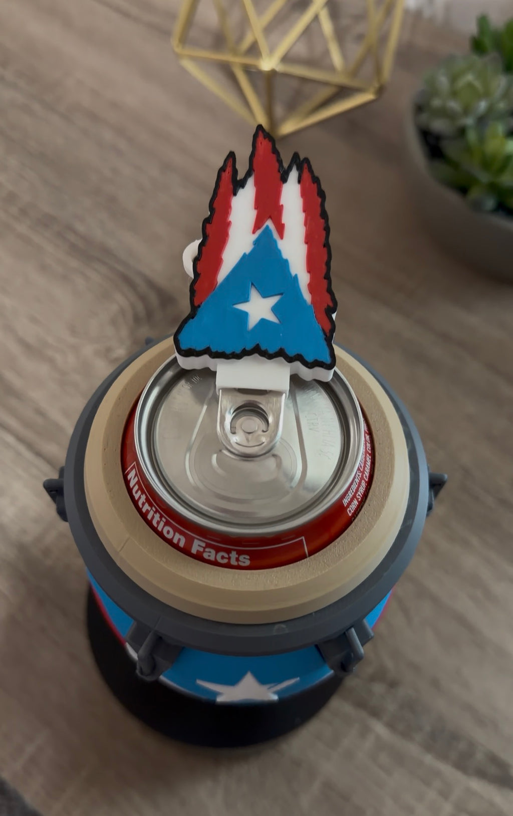 Puerto Rico flag Can cooler opener keychain