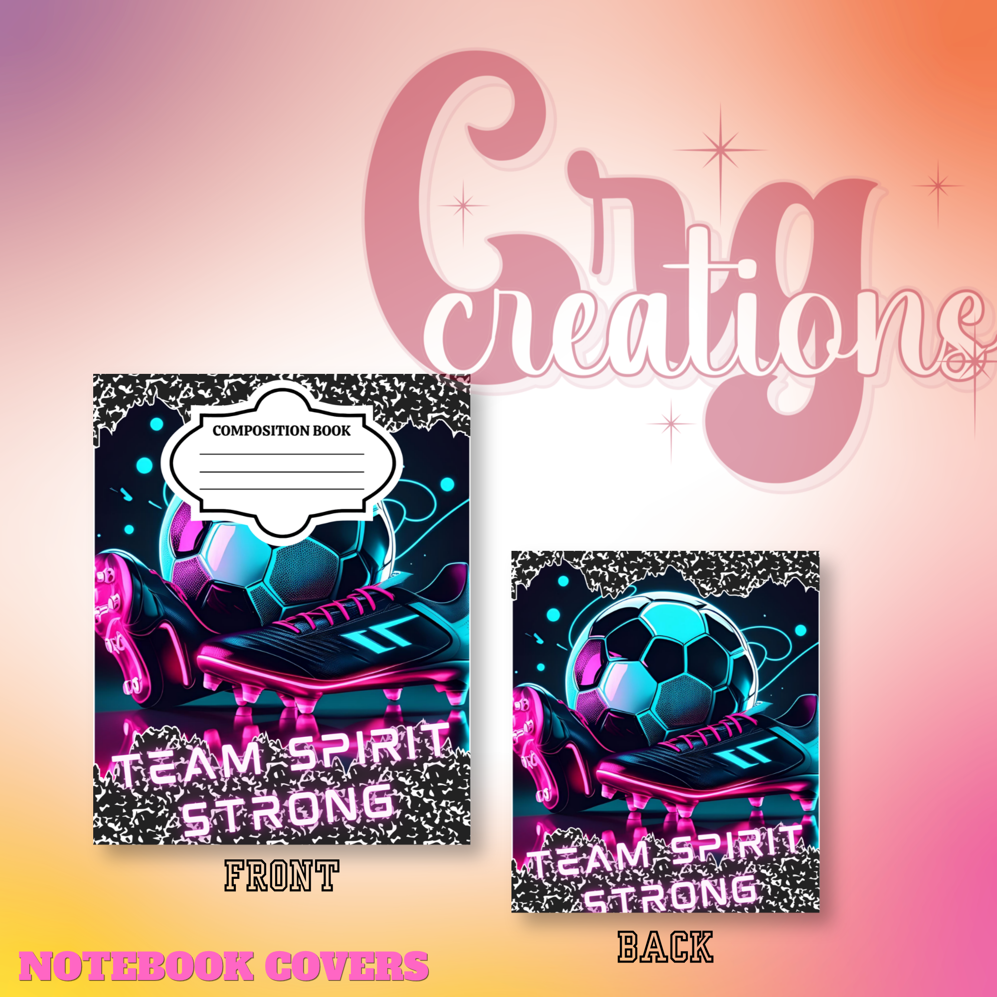 Team Spirit Strong notebook cover