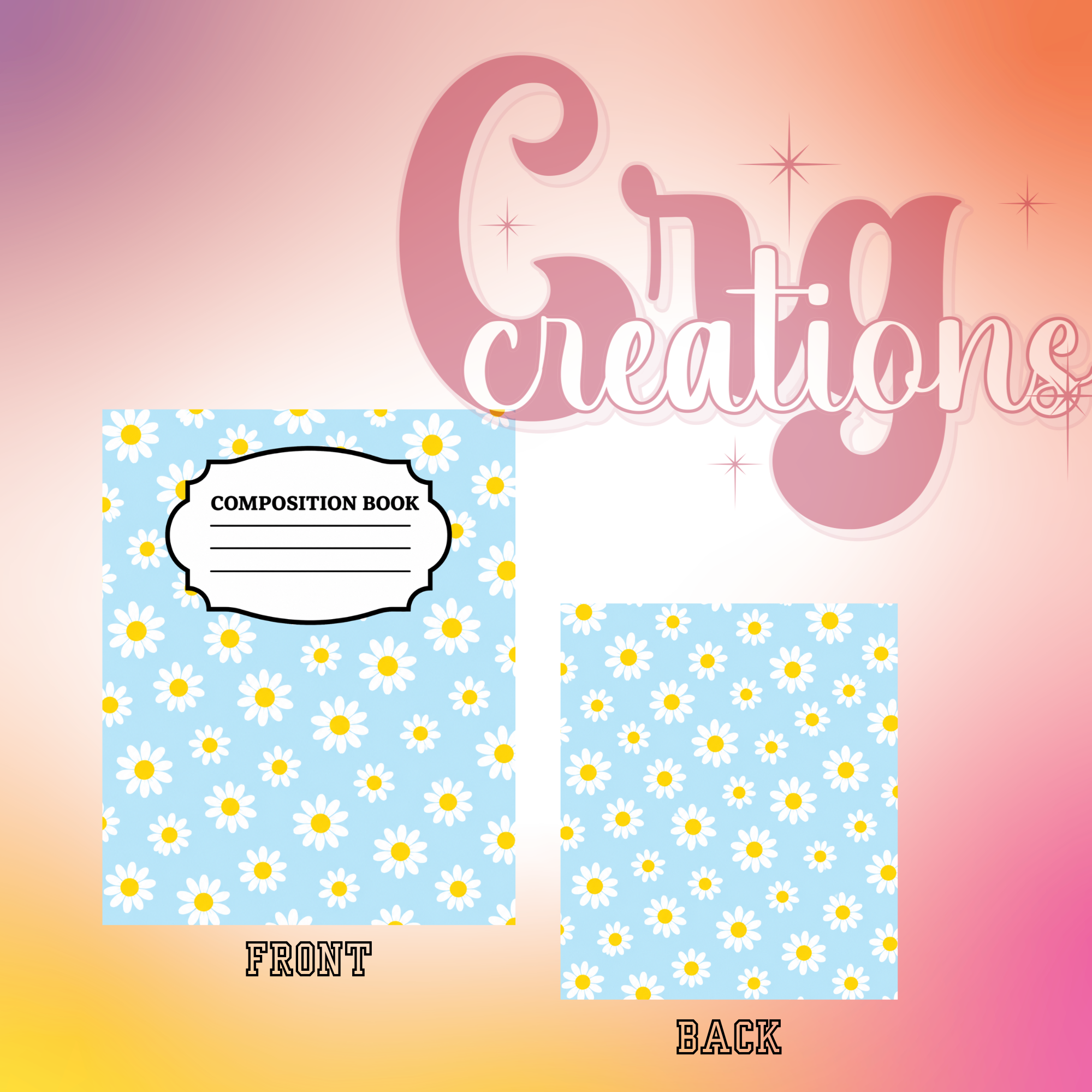 Blue Daisy notebook cover