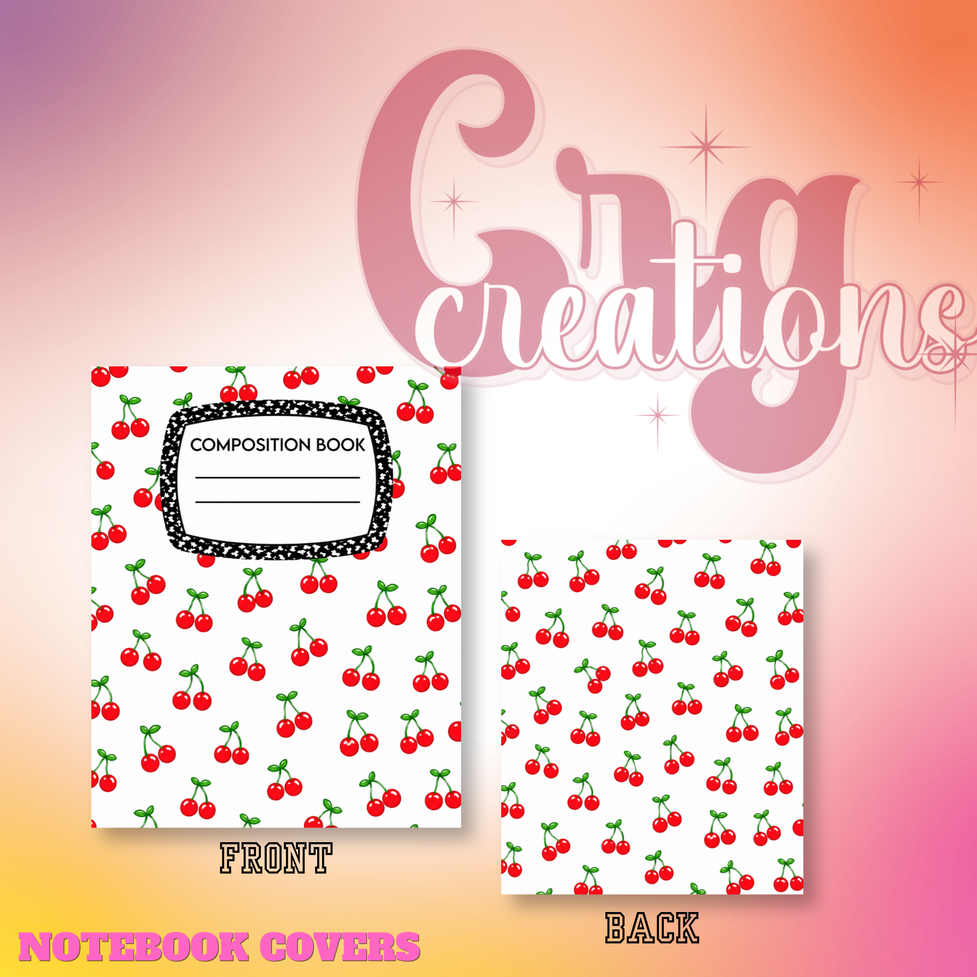 Cherries notebook cover