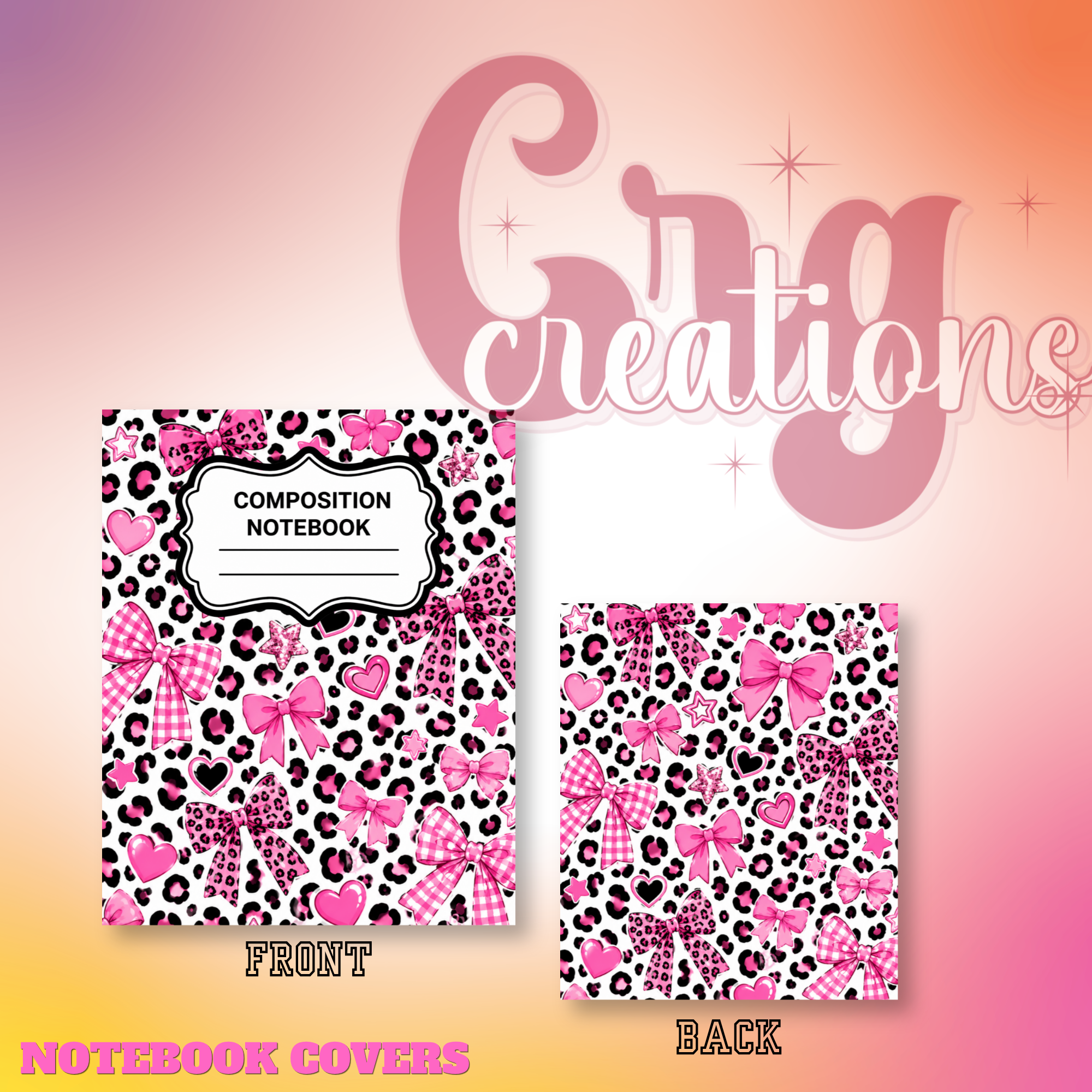 Bows & hearts notebook cover