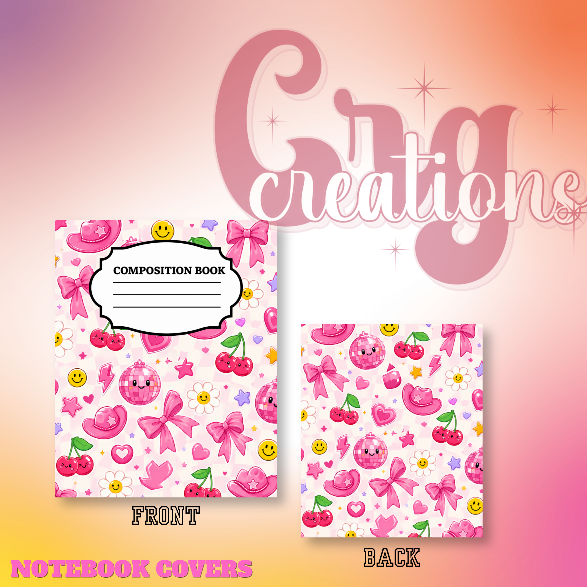 Cute cowgirl notebook cover